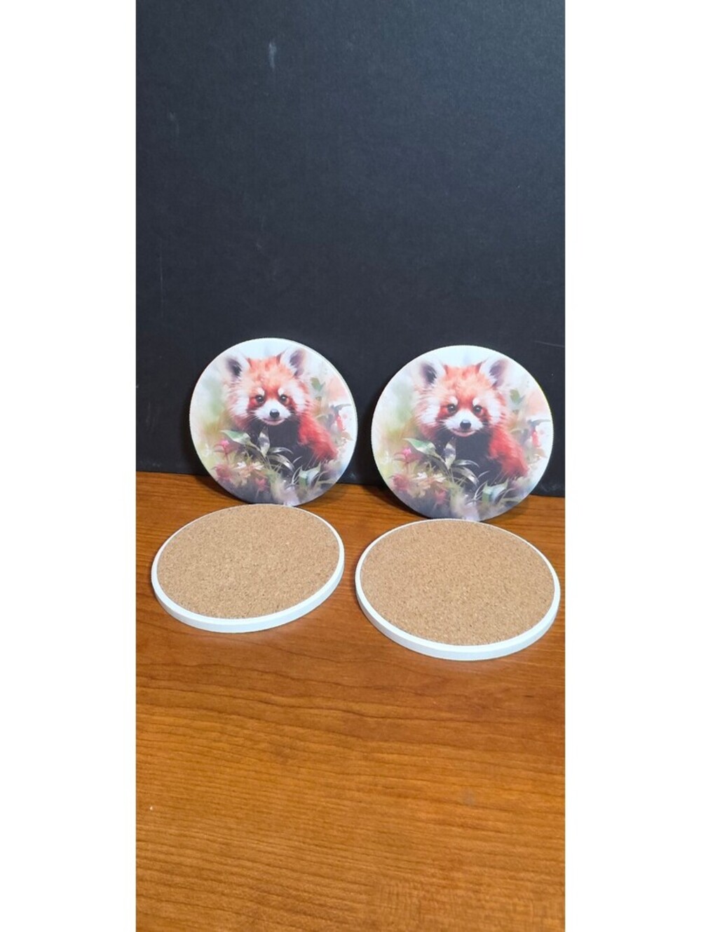 Red Panda Coasters NEW set of 4